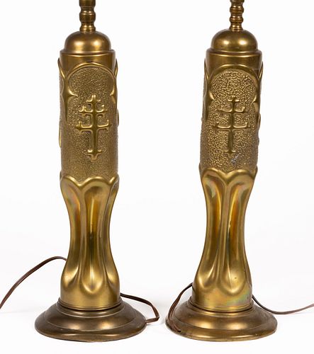 PAIR OF WORLD WAR ONE / WWI TRENCH ART LAMPS