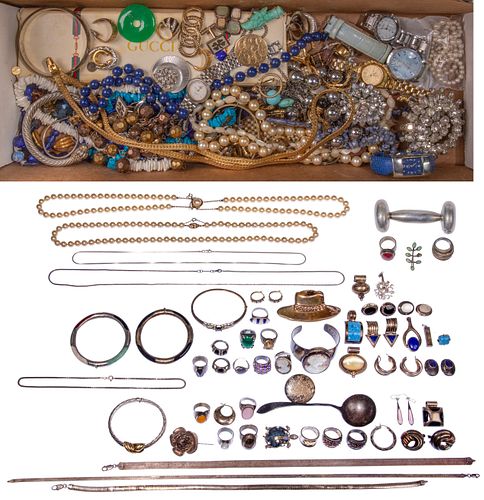 Sterling Silver and Costume Jewelry and Wristwatch Assortment