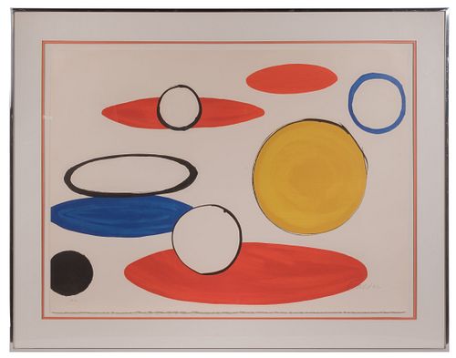 Alexander Calder (American, 1898-1976) 'White Circles and Ellipses' Lithograph