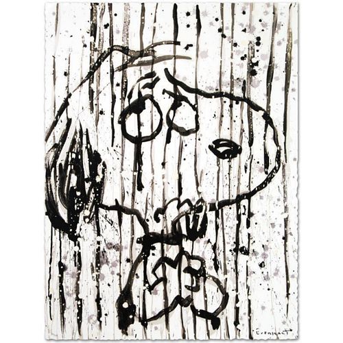 "Dancing In The Rain" Limited Edition Hand Pulled Original Lithograph by Renowned Charles Schulz Protege, Tom Everhart. Numbered and Hand Signed by th