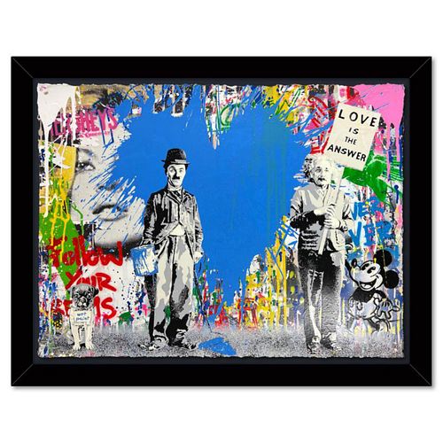 Mr. Brainwash, "Juxtapose" Framed Mixed Media Original, Hand Signed with Certificate of Authenticity.
