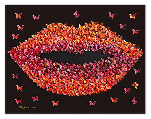 Patricia Govezensky- Original 3D Metal Art on Wood "Lips"