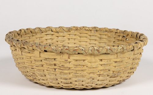 PAGE / ROCKINGHAM CO., SHENANDOAH VALLEY OF VIRGINIA STAVE-TYPE WOVEN-SPLINT SEWING BASKET