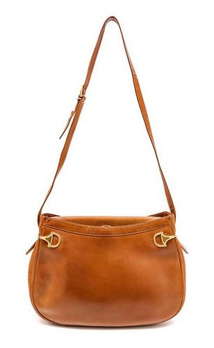 A Gucci Caramel Handbag, 14" x 9" x 2.5".