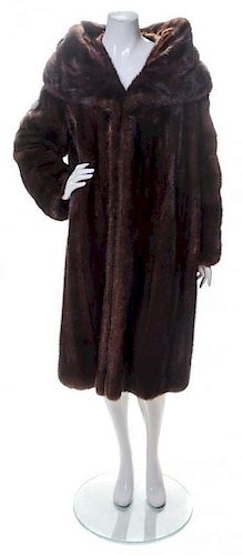 A Maximilian Brown Mink Coat, No Size.