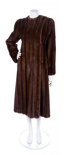 A J. Mendel Brown Mink Coat, No Size.