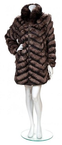 * An Unlabeled Reversible Fur Coat, No Size.