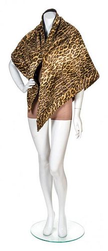 A Pauline Trigere Faux Leopard Wrap, No Size.