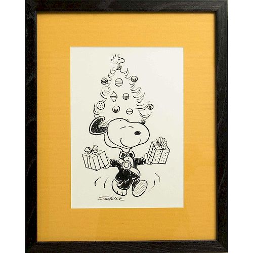 Charles Schulz (1922-2000) Ink Drawing
