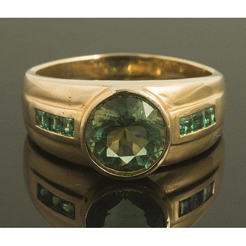 Green Fluorite 14k Gold Ring
