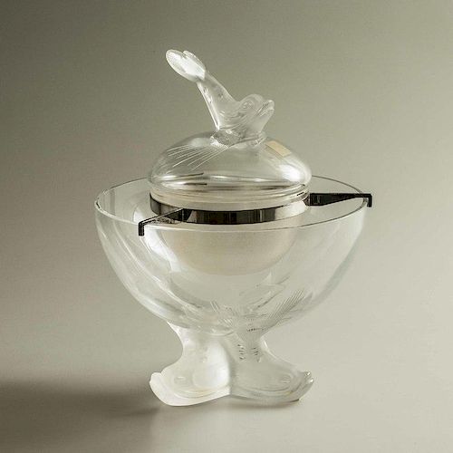 Lalique Igor Glass Caviar Bowl