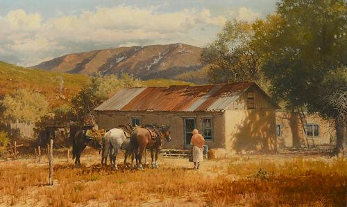 Untitled (Old Cowboy on Horse) by Steve Snyder 20th Century