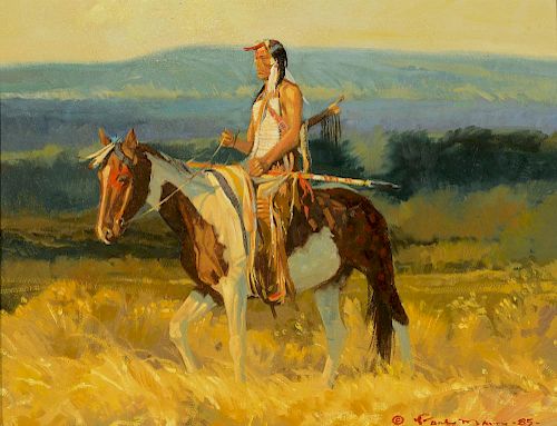 Paul Mann (b. 1955) Indian on Horseback 1985