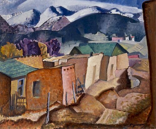 Raymond Jonson (1891-1982) Santa Fe Placita 1925