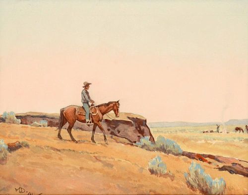 Maynard Dixon (1875-1946) Southern Utah Cowboy 1941