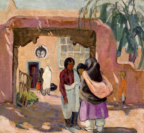 Catherine Critcher (1868-1964) Artist's Studio in Taos, New Mexico ca. 1925