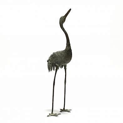 Japanese Meiji Period Bronze Standing Crane