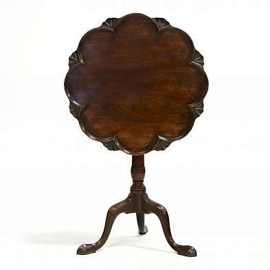 George II Carved Mahogany Tilt-Top Tea Table