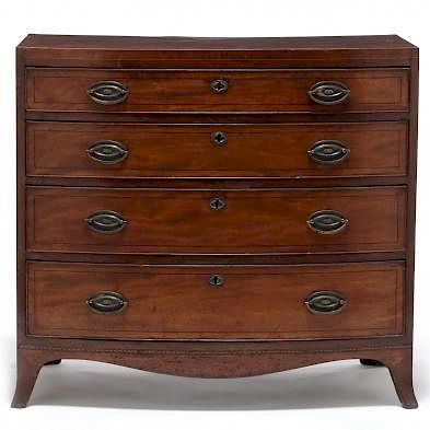 George III Inlaid Bowfront Chest of Drawers