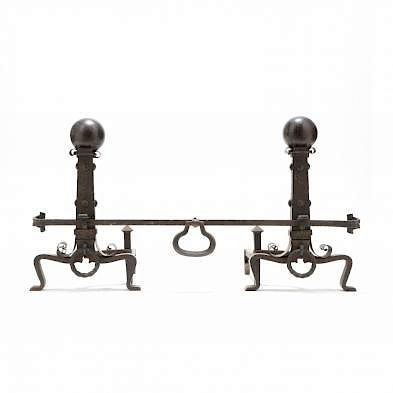 Pair of Arts and Crafts Fireplace Large Andirons