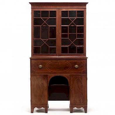 Federal Inlaid Butler's Secretary Bookcase