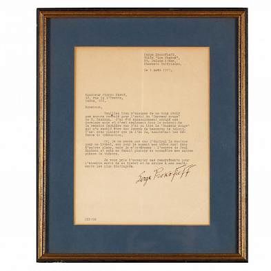 Russian Composer Sergei Prokofiev (1891-1953), Typed Letter Signed