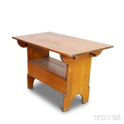 Pine Rectangular-top Hutch Table