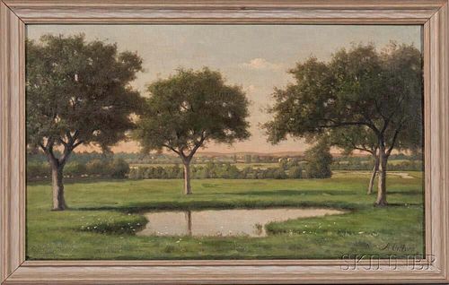 Alfred T. Ordway (American, 1819-1897)      Pond at Sunset.