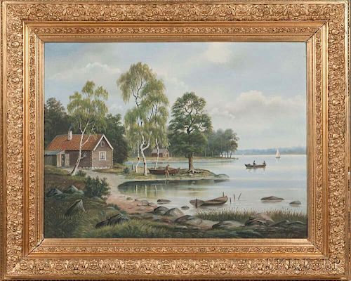 American School, 19th Century      Lake View in the Hudson River School Style.