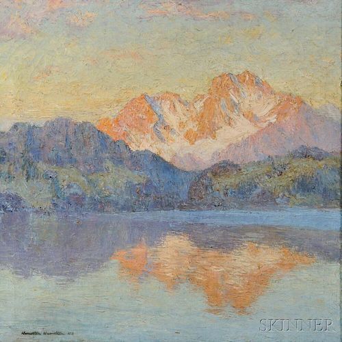 Hamilton Hamilton (American, 1847-1928)    Mountain at Sunset