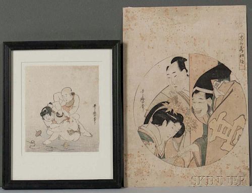 Kikugawa Utamaro (1753-1806), Two Woodblock Prints