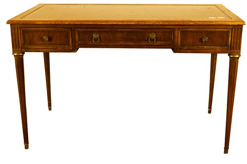 FRENCH TABLE DESK WITH LEATHER TOP
