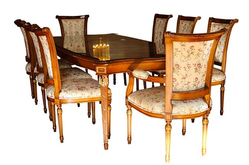 REGENCY STYLE DINING SUITE TABLE WITH 8 CHAIRS