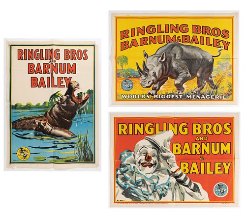 RINGLING BROTHERS AND BARNUM & BAILEY CIRCUS POSTERS, LOT OF THREE