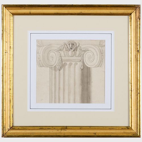 Italian School: Study of a Column and Capital; and Architectural Detail