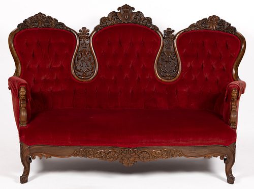 VICTORIAN CARVED ROSEWOOD SOFA
