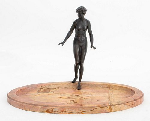 Art Deco Bronze Venus on Marble Vide Poche