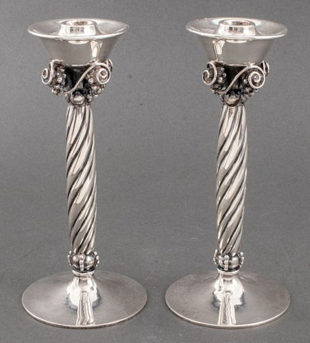 Bernice Goodspeed Silver Candlestick Holders, Pair