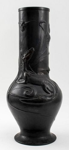Ludwig Vierthaler Jugendstil Copper Lizard Vase