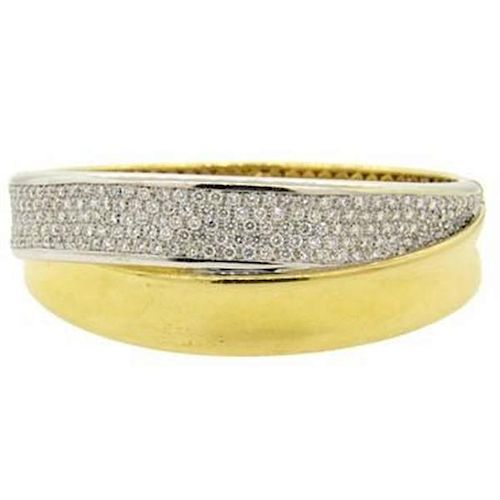 Wempe Crossover 5.00ctw Diamond 18k Gold Bangle Bracelet