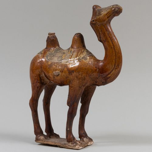 Chinese Tang Style Pottery Figure of a Bactrian Camel 