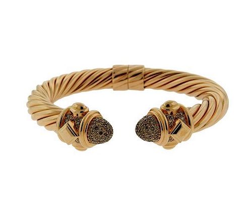 David Yurman Renaissance 18K Gold Diamond Cuff Bracelet