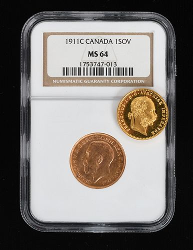 Two Gold Coins, Austria, Canada