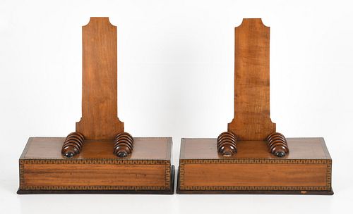 Pair of English Satinwood Charger Stands