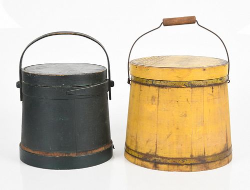 Two Painted Softwood Firkins, 19th Century