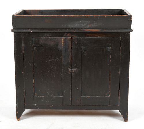 Pennsylvania Black-Painted Softwood Dry Sink