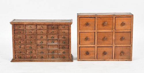 Two American Pine and Oak Counter-Top Chests