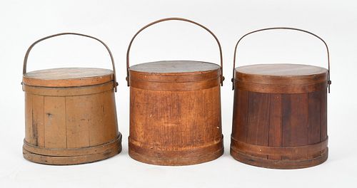 Three Large Softwood Firkins, 19th Century