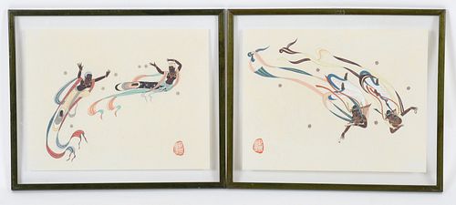 Two Rong Bao Zhai Woodblock Prints