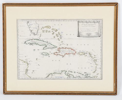 Nicholas Sanson (1600-1667) Map, Les Isles Antilles
